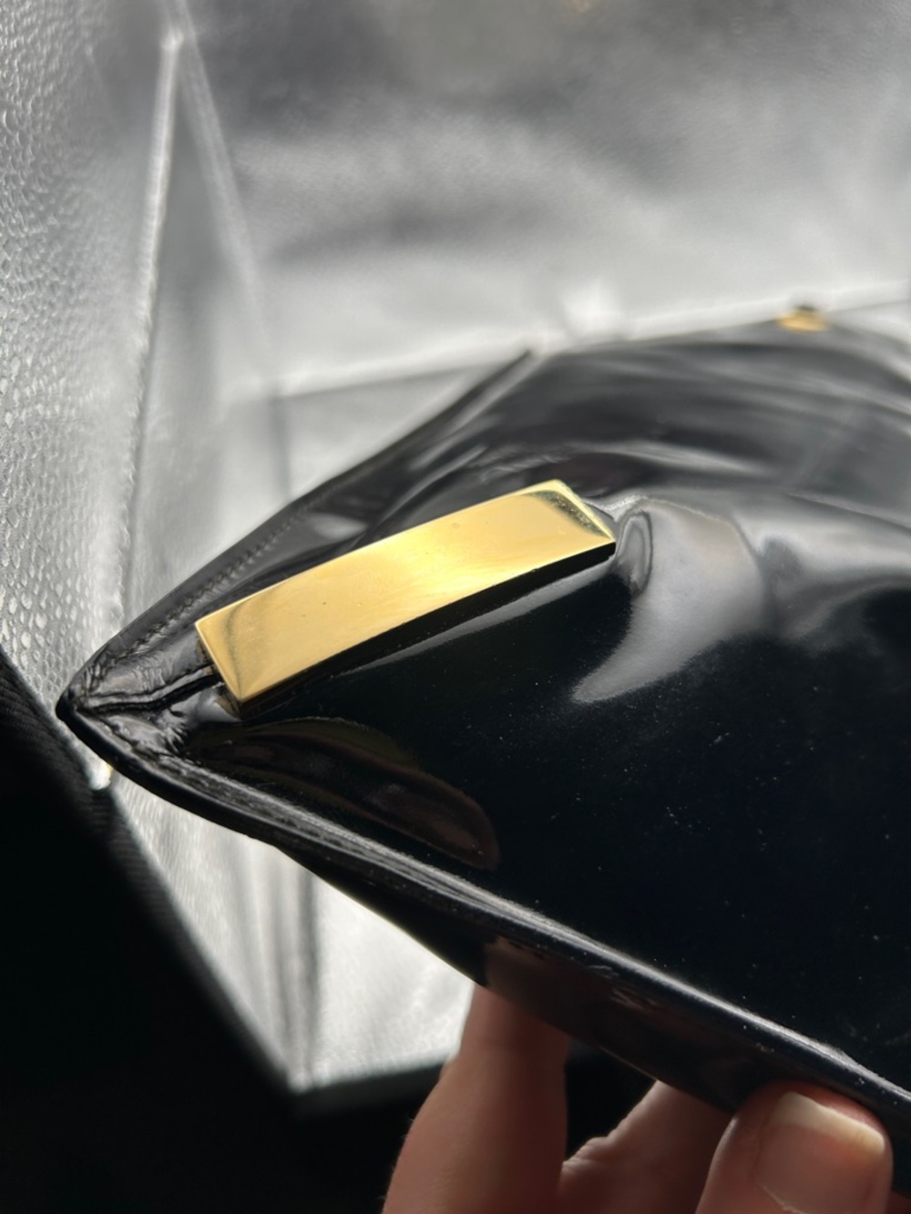 Fendi Black Patent Tote Bag with pouch - Picture 8 of 17